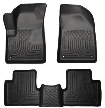 2014 Jeep Cherokee WeatherBeater Black Front and Second Seat Floor Liners by Husky Liners (99031)