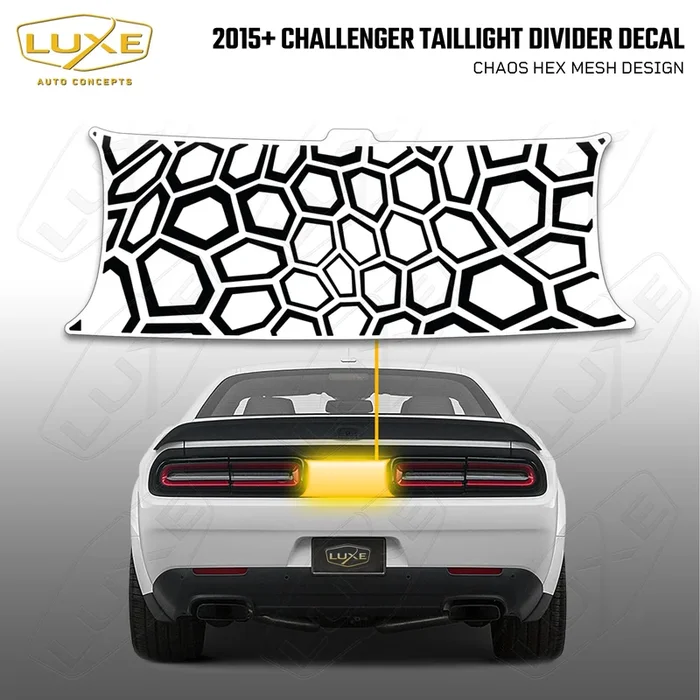 2015+ Challenger Taillight Center Divider Decal – Chaos Hex Mesh Design Kit