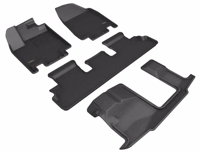3D MAXpider Floor Mats Infiniti QX60 (2022-2024) All-Weather Kagu Series Black – Front / Second / Third Row