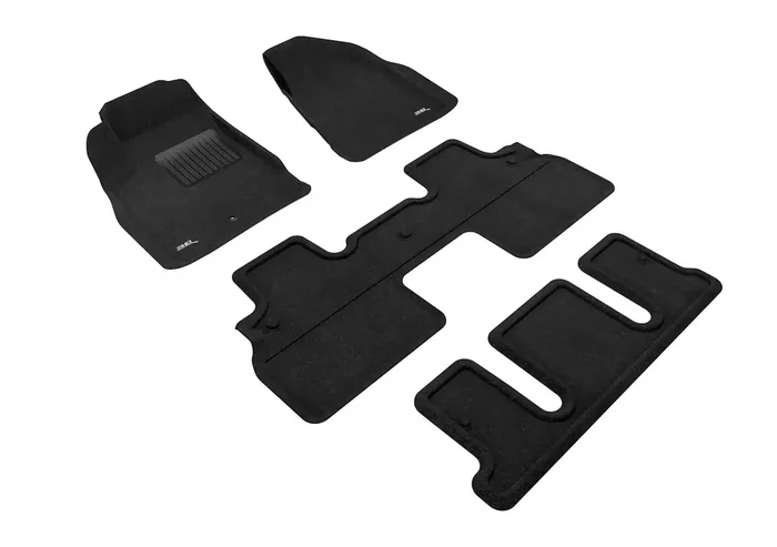 3D MAXpider L1BC02304709 – ELEGANT Floor Mat 4 pc. Front Rear and Third Row Black