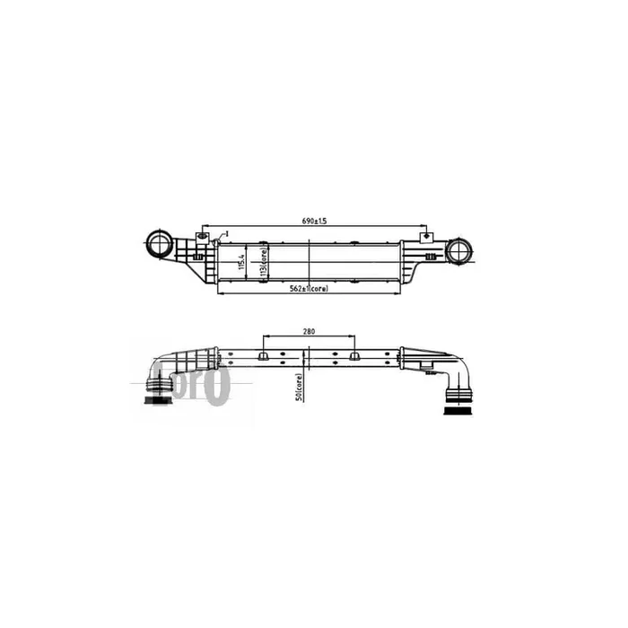 Abakus 0540180003 Intercooler Suitable for Mercedes-Benz E-Class Saloon (W210)