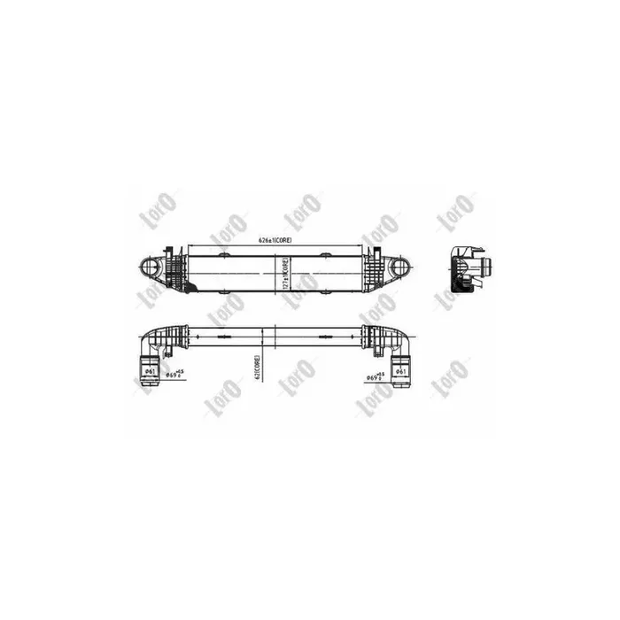 Abakus 0540180008 Intercooler Suitable for Mercedes-Benz C-Class Saloon (W204)