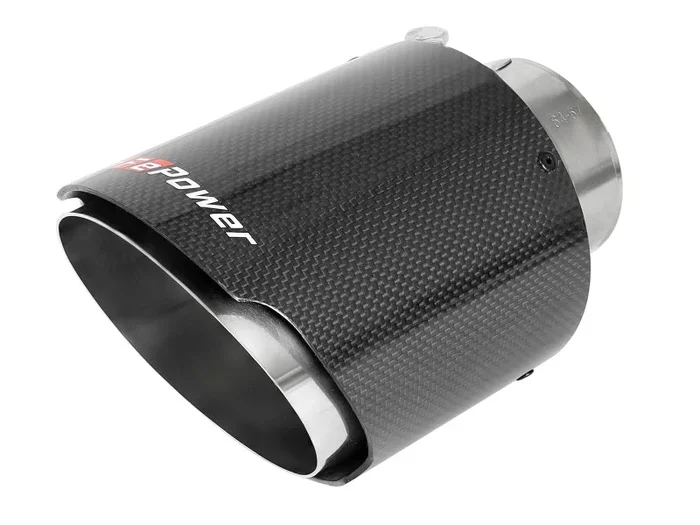 aFe MACH Force-Xp 304 SS Clamp-On Exhaust Tip 2.5in. Inlet / 4.5in. Outlet / 7in. L – Carbon Fiber