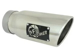 aFe Power MACH Force-Xp 304 Stainless Steel Clamp-on Exhaust Tip Polished 4 IN Inlet x 5 IN Outlet x 12 IN L – 49T40501-P12