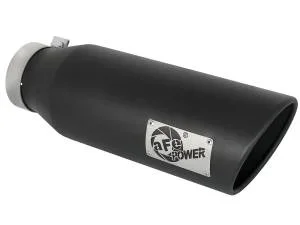 aFe Power MACH Force-Xp 409 Stainless Steel Clamp-on Exhaust Tip Black 4 IN Inlet x 6 IN Outlet x 18 IN L – 49T40601-B18