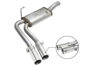 aFe Power Rebel Series 3 IN to 2-1/2 IN 409 Stainless Steel Cat-Back Exhaust w/ Polish Tip – 49-44070-P