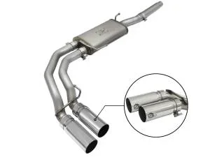 aFe Power Rebel Series 3 IN to 2-1/2 IN 409 Stainless Steel Cat-Back Exhaust w/ Polish Tip Ford F-150 04-08 V8-4.6/5.4L – 49-43079-P