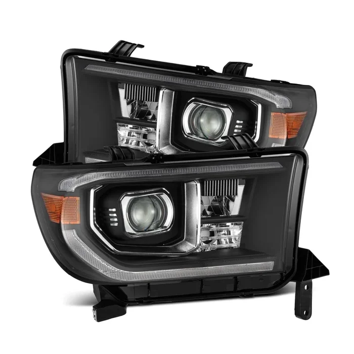 AlphaRex LED Projector Headlights Toyota Sequoia (08-17) [G2 Version LUXX Series – DRL Light Tube] Alpha-Black / Black / Chrome