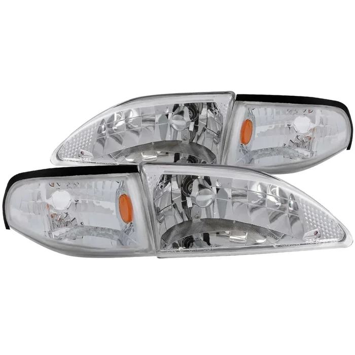 Anzo Crystal Headlights Ford Mustang (94-98) [Chrome Housing w/ Corner Light – 2 PC] 121262