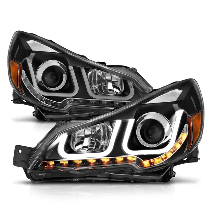 Anzo Projector Headlights Subaru Legacy / Outback (10-12) U-Bar Halo – Black – 111285