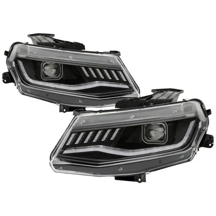 Auto Addict Projector Headlights Chevy Camaro (2016-2018) w/ LED DRL & Sequential Turn Signal – Black or Chrome Housing