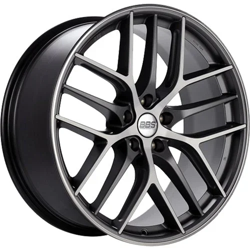 BBS Wheels CCR Satin Graphite Gray w/ Diamond Cut Machined Spoke Faces & a Polished Outer Lip Ring 20×9.5 | 5×112 (CC0401GRPK)