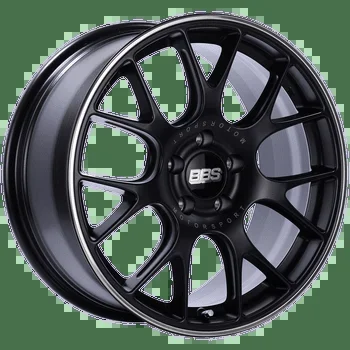 BBS Wheels CHR Satin Black w/ Polished Outer Lip Ring 18×8 | 5×120 (CH132BPO)