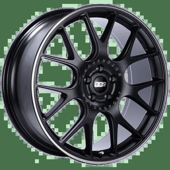 BBS Wheels CHR Satin Black w/ Polished Outer Lip Ring 19×8 | 5×114.3 (CH143BPO)