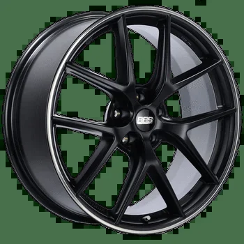 BBS Wheels CIR Satin Black w/ Polished Outer Lip Ring 19×10 | 5×112 (CI2501BPO)