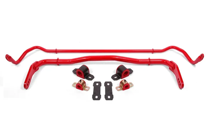 BMR 08-19 Dodge Challenger Front/Rear Hollow 38mm/25mm Sway Bar Kit w/ Bushings – Red