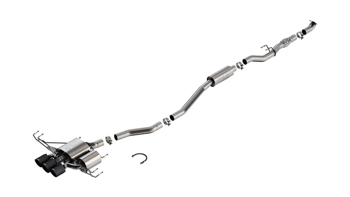 Borla MT ATAK Catback Exhaust w/ 4in Black Anodized Carbon Fiber Tips | 2023+ Honda Civic Type-R (140927CFBA)