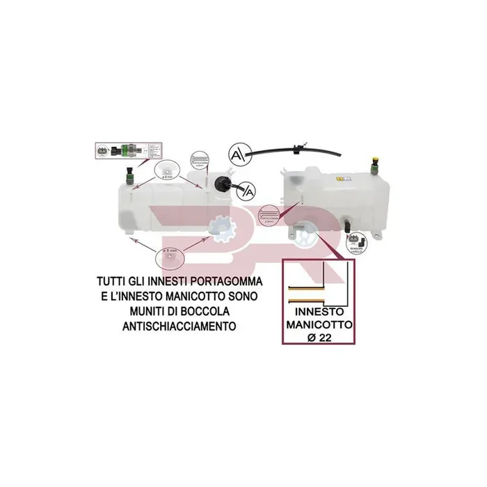 Botto Ricambi Brac6607 Coolant Expansion Tank for Iveco Daily