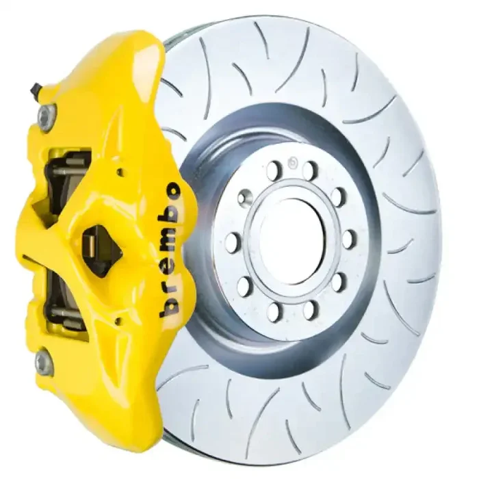 Brembo 05-10 Jetta GLI Front GT BBK 4 Piston Cast 345×30 1pc Rotor Slotted Type3-Yellow