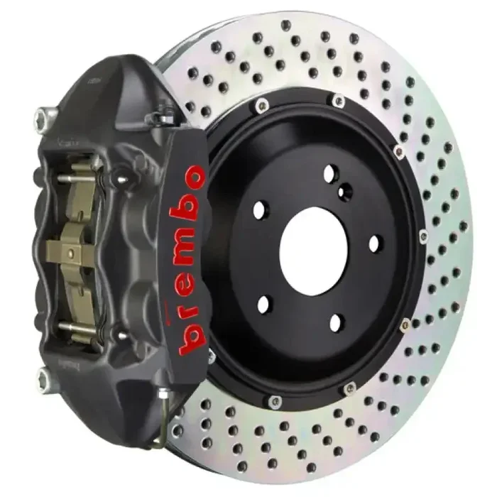 Brembo 06-13 Corvette Z06 Excl CC Brakes Rr GTS BBK 4Pist Cast 380×28 2pc Rotor Drill-Black HA