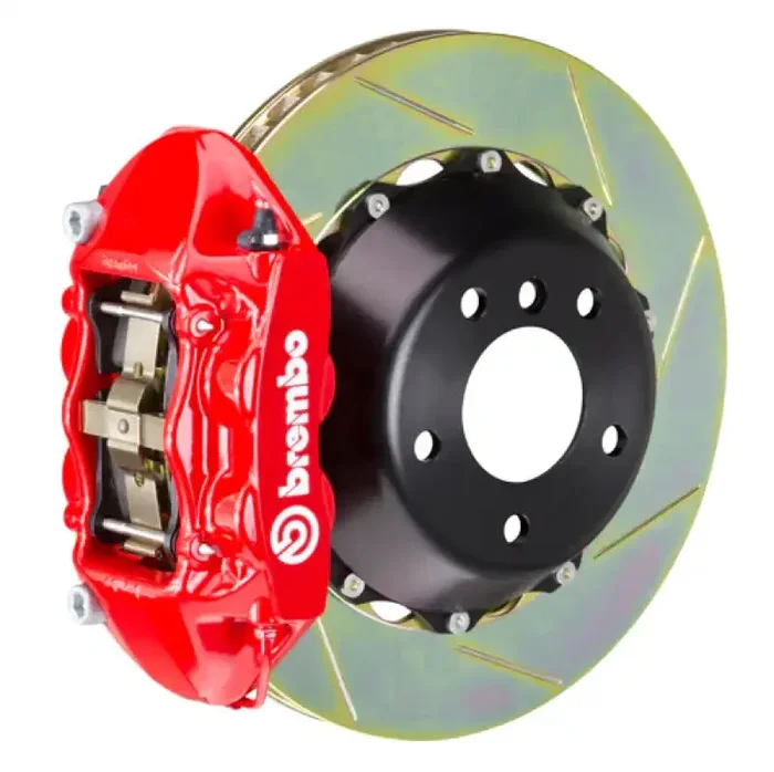 Brembo 07-13 X5 Rear GT BBK 4 Piston Cast 380×28 2pc Rotor Slotted Type1-Red