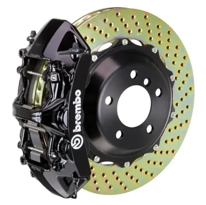 Brembo 07-15 TT 2.0T Front GT BBK 6 Piston Cast 355×32 2pc Rotor Drilled-Black