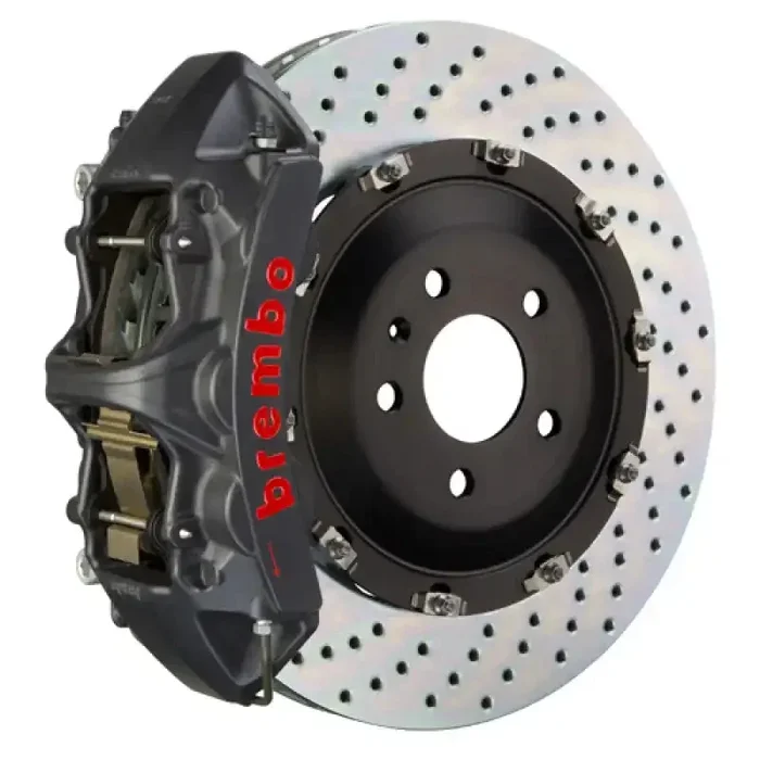Brembo 08-16 R8 4.2/5.2 (CC Brake Eqpt) Fr GTS BBK 6Pis Cast 380×34 2pc Rotor Drilled-Black HA