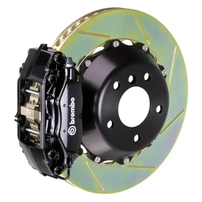 Brembo 09-13 FX35/FX50/14-17 QX70 Rr GT BBK 4Pist Cast 345×28 2pc Rotor Slotted Type1-Black