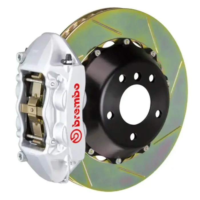 Brembo 09-15 CTS-V Rear GT BBK 4 Piston Cast 380×28 2pc Rotor Slotted Type-1-Silver