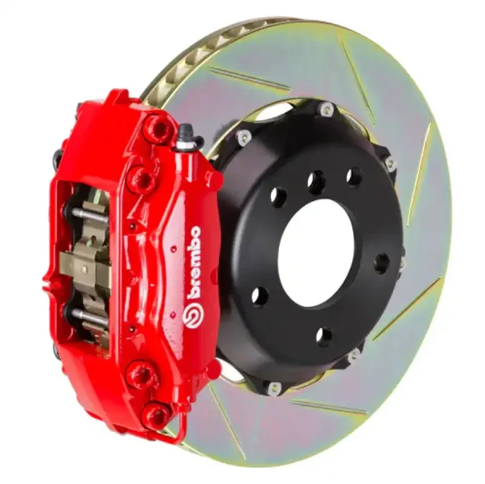 Brembo 10-14 E350 Sedan/12-14 CLS350 Rear GT BBK 4 Pist Cast 2pc 328×28 2pc Rotor Slotted Type1-Red