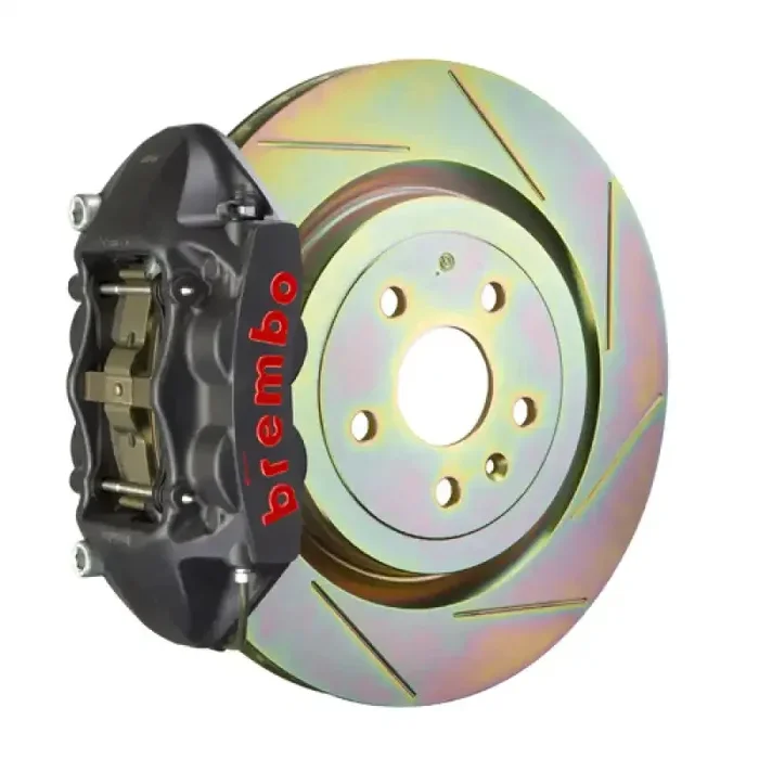 Brembo 10-15 Camaro V6 Rear GTS BBK 4 Piston Cast 365×28 1pc Rotor Slotted Type-1-Black HA