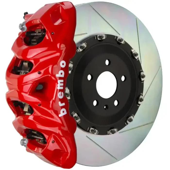 Brembo 14+ Model S AWD w/ DC (Excl Plaid) Fr GT BBK 8Pis Cast 412×38 2pc Rotor Slotted Type1-Red