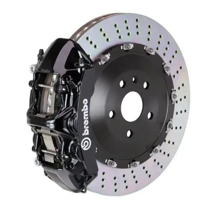 Brembo 15-19 Macan Turbo Front GT BBK 6 Piston Cast 405×34 2pc Rotor Drilled-Black