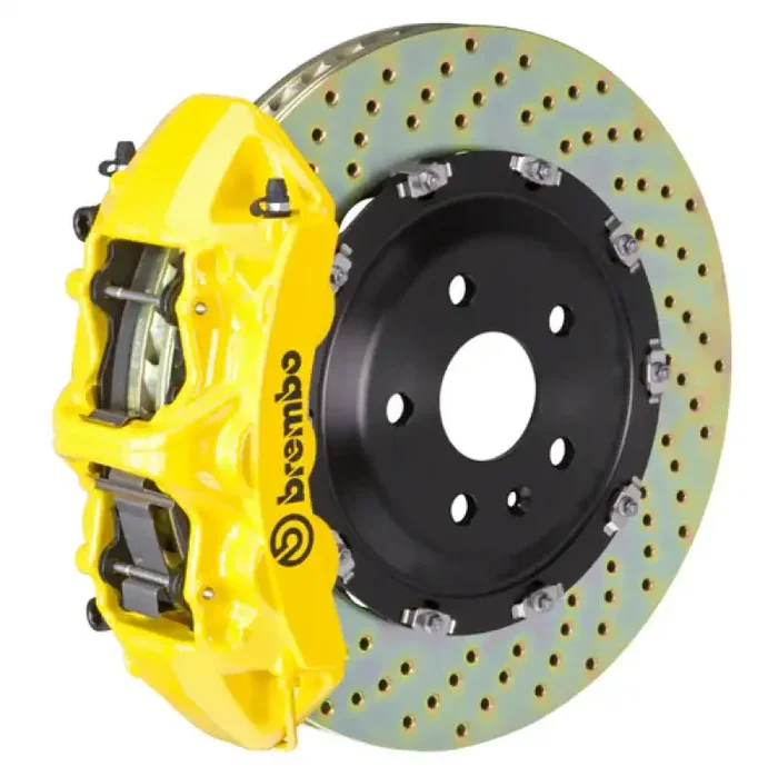 Brembo 17+ A4/18+ A5/18+ S4/18+ S5 Front GT BBK 6 Piston Cast 380×34 2pc Rotor Drilled- Yellow