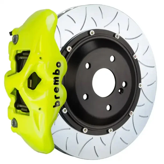 Brembo 19+ A6/19+ A7 Front GT BBK 6 Piston Cast 405×34 2pc Rotor Slotted Type3- Fluo. Yellow