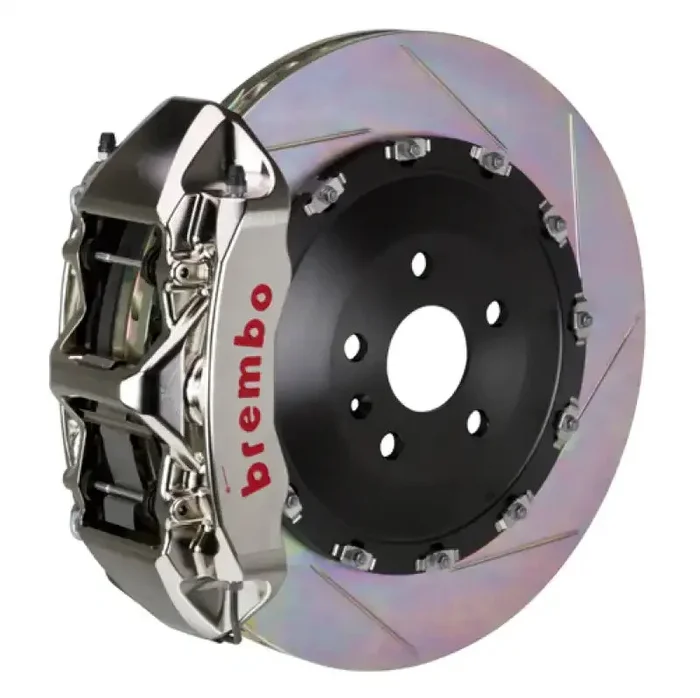 Brembo 21+ Model S Plaid/Model X Plaid Fr GTR BBK 6Pist Billet 405×34 2pc Rotor Slot Type1 – Nickel
