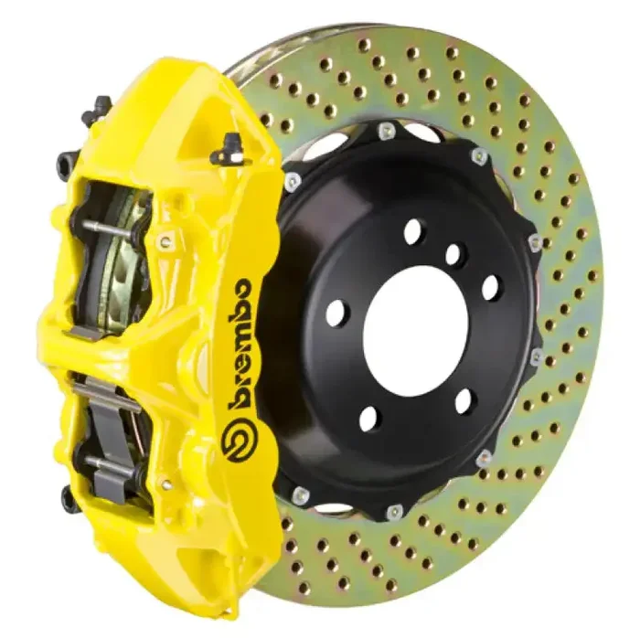 Brembo 80-89 930 Front GT BBK 6 Piston Cast 355×32 2pc Rotor Drilled- Yellow
