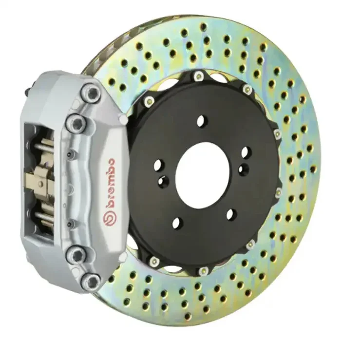 Brembo 97-01 Integra Type-R Front GT BBK 4 Piston Cast 2pc 328×28 2pc Rotor Drilled-Silver