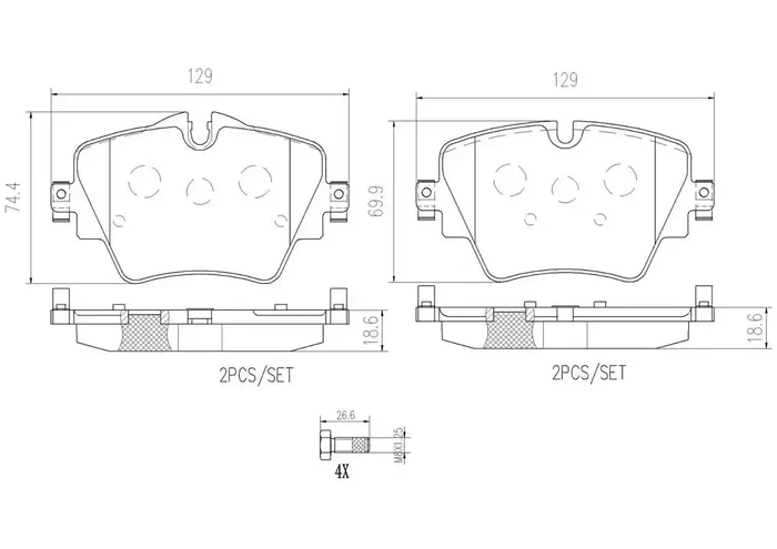 BREMBO P06093N DISC BRAKE PAD SET