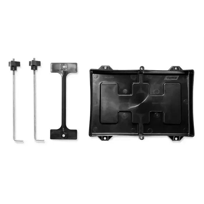 Camco 55394 Camco 55394 Battery Tray Fits Group 24 Batteries Heavy Duty Acid Resistant Plastic With Stainless Steel Hardware