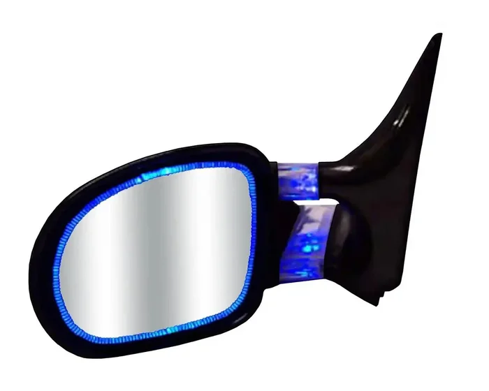 CIPA USA 90055 Optic Glow replacement mirrors Blue illuminated side view