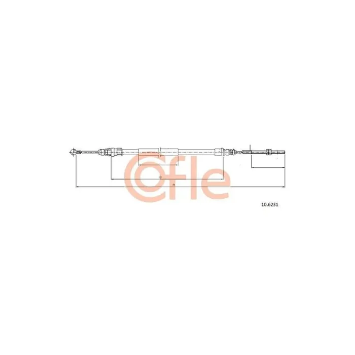 Cofle 10.6231 Hand Brake Cable for Peugeot 607 Saloon