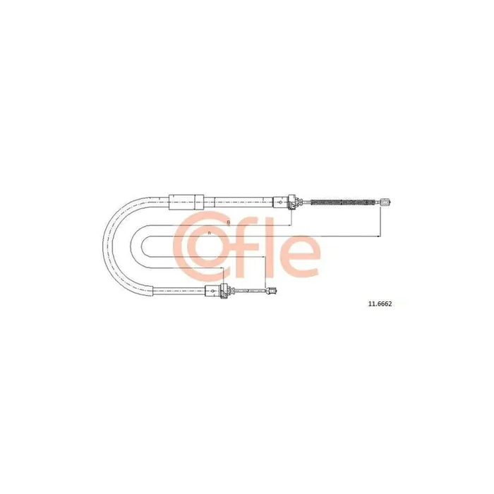 Cofle 11.6662 Hand Brake Cable for Renault Modus / Grand Modus (F, Jp)
