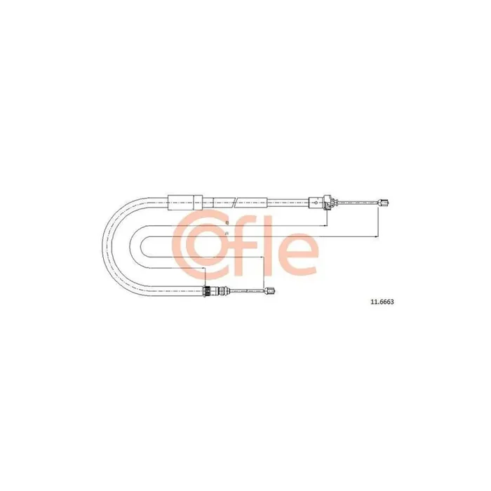 Cofle 11.6663 Hand Brake Cable for Renault Modus / Grand Modus (F, Jp)