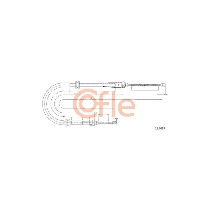 Cofle 11.6683 Hand Brake Cable for Renault Kangoo