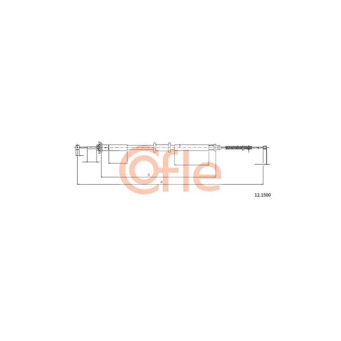 Cofle 92.12.1500 Hand Brake Cable for Lancia Ypsilon II (843)