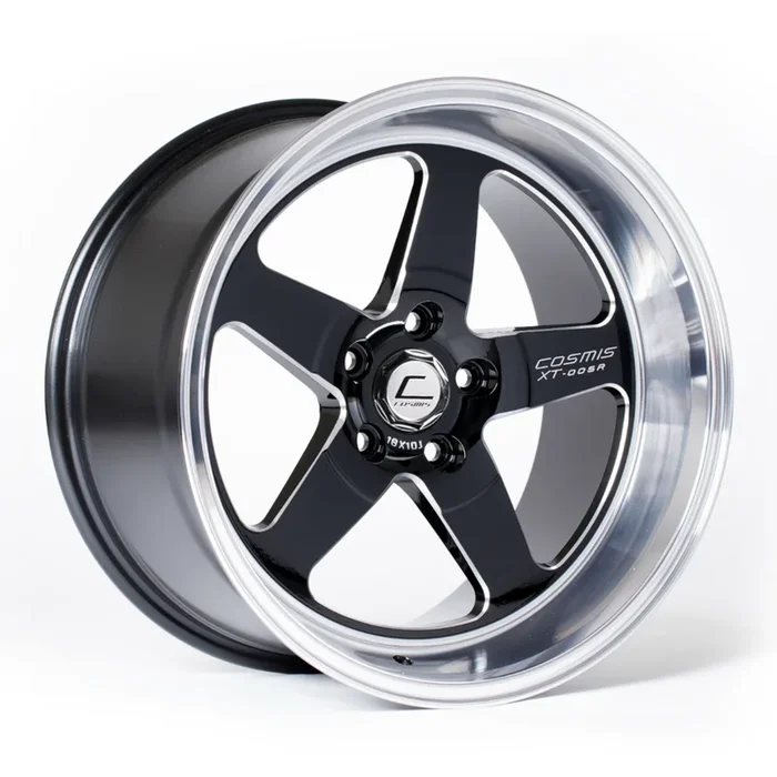 Cosmis Racing XT-005R Wheels (18×9) [Black w/ Machined Lip +25mm Offset] 5×120