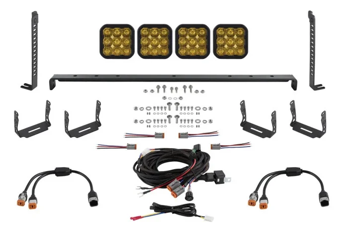 Diode Dynamics 14-23 Toyota 4Runner SS5 Stealth Grille LED 4-Pod Kit – Yellow Pro Driving