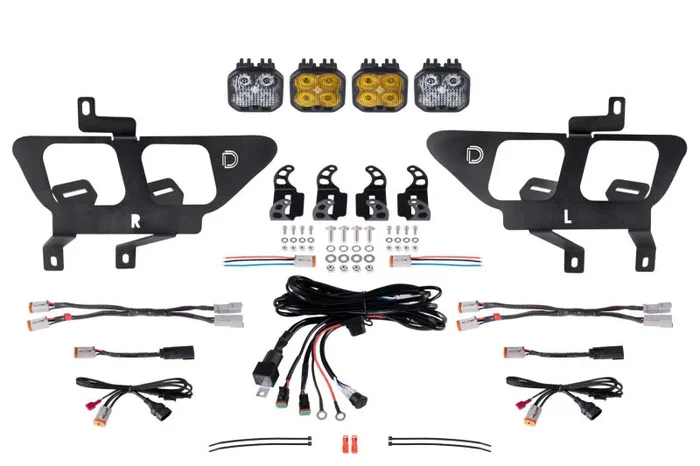 Diode Dynamics 21-22 Ford F-150 SS3 LED Fog Pocket Kit – Yellow Sport