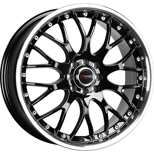 Drag Wheels DR19 Gloss Black w/ Machined Lip 15×7 | 4×100/4×108 (DR19157204073GB)